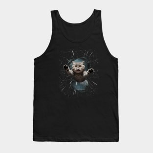 Cat Flying Space Tank Top